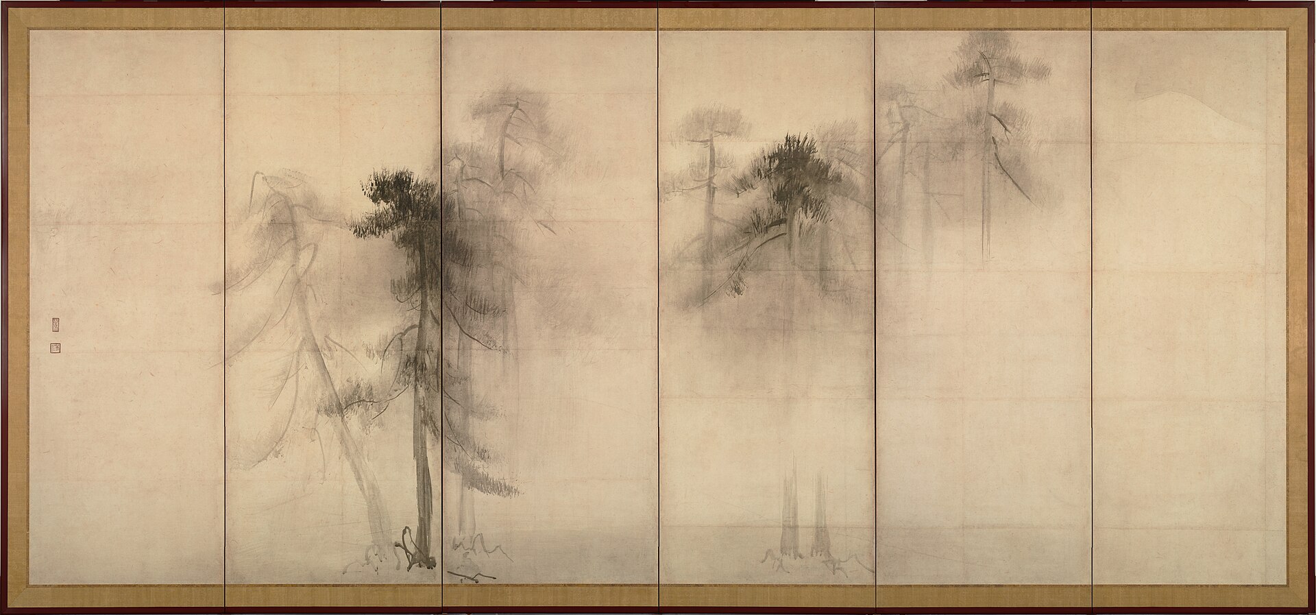 長谷川等伯『松林図屏風』左隻（東京国立博物館蔵）